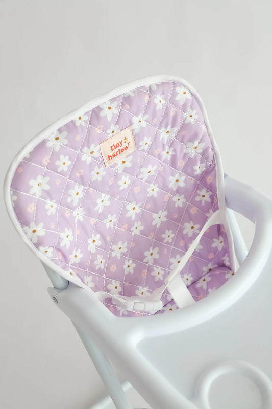 Tiny Harlow - Dolls High Chair- Lilac Gingham Cherry
