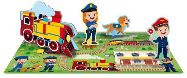 Sassi - Trains 3D Puzzle and Book Set