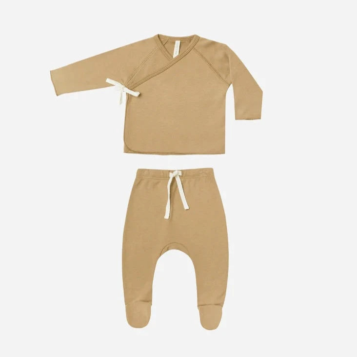 Quincy Mae- Honey Wrap Top & Footed Pants Set