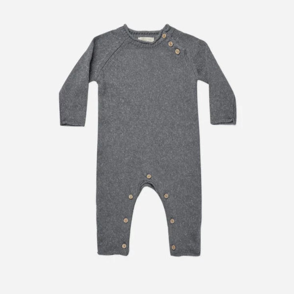 Quincy Mae- Navy Cozy Heather Knit Jumpsuit