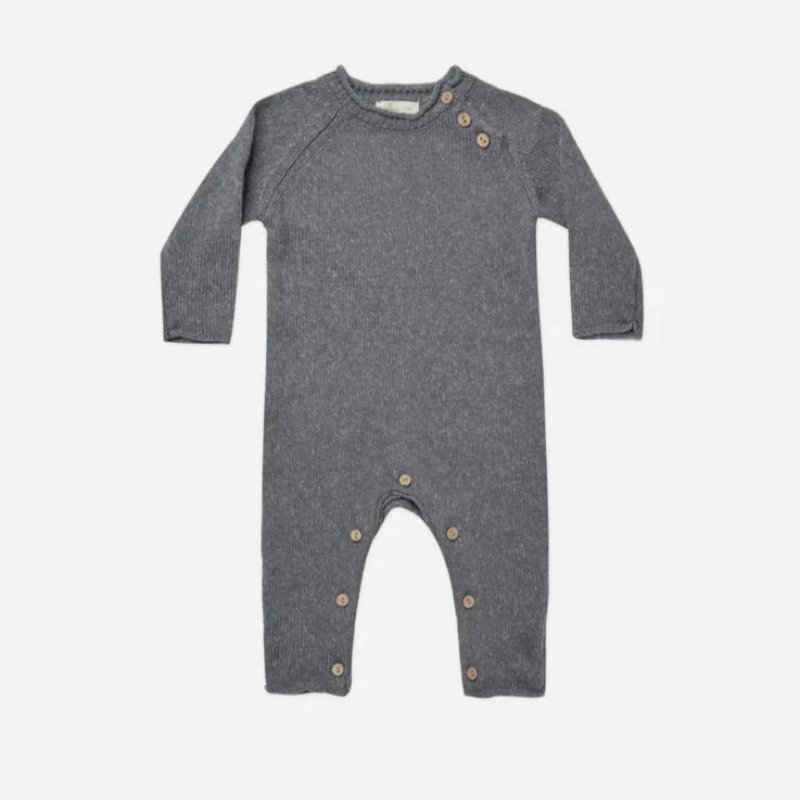 Quincy Mae- Navy Cozy Heather Knit Jumpsuit