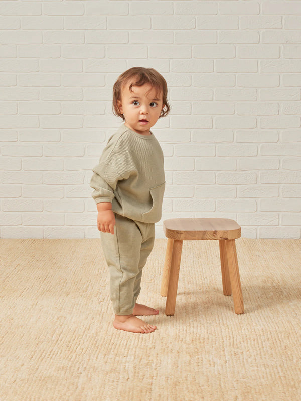 Quincy Mae- Sage Waffle Slouch Set