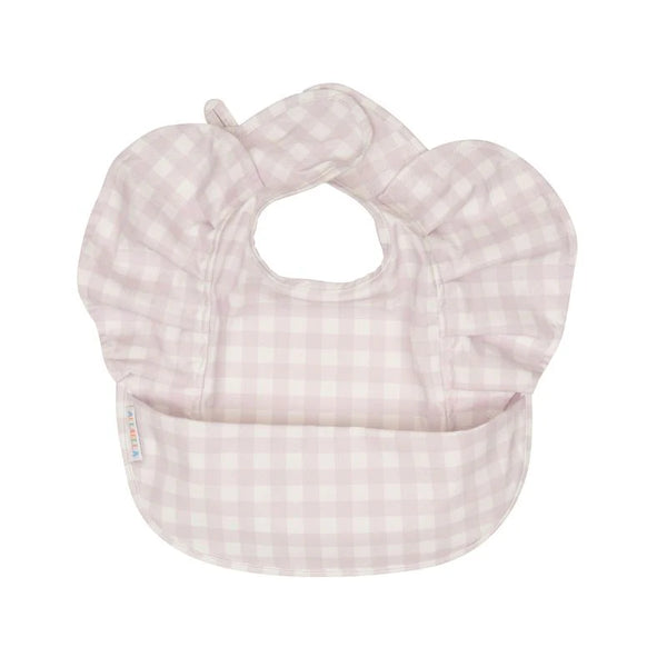 All4Ella- Gingham Lilac Recycled Frills Bib