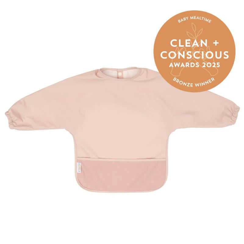 All4Ella- Light Pink Recycled Long Sleeve Bib