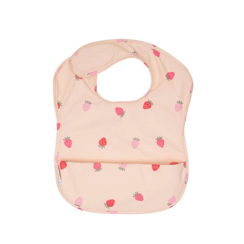 All4Ella- Strawberries Recycled Pouch Bib