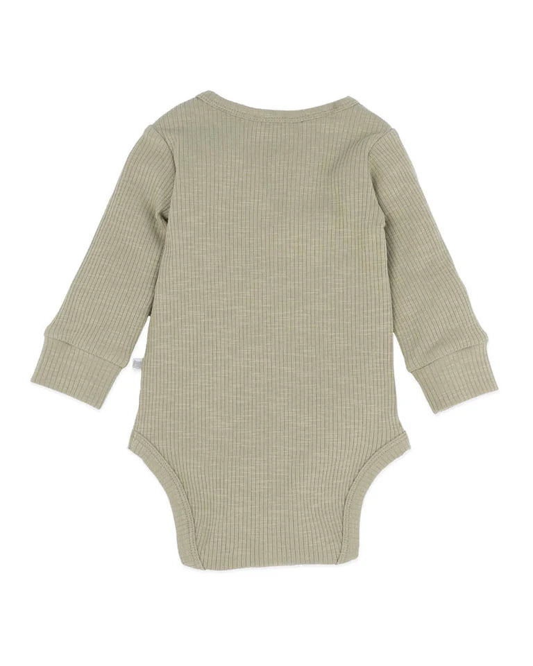 Fox & Finch- Khaki Organic Ribbed Bodysuit