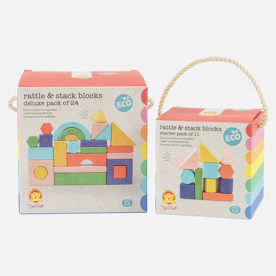 Tiger Tribe -Rattle & Stack Blocks - Starter Pack Of 11
