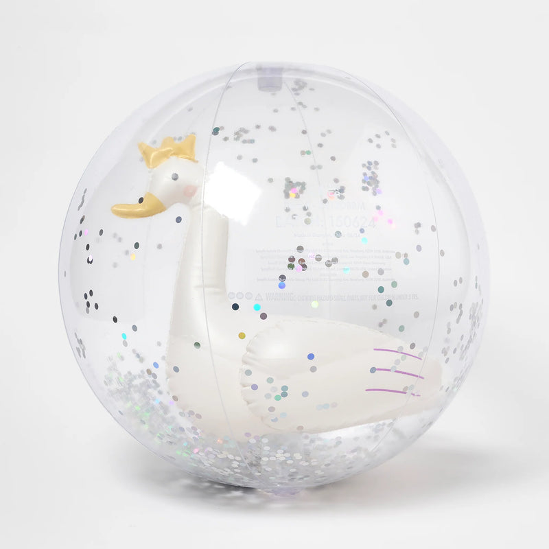 SunnyLife- 3D Inflatable Beach Ball - Princess Swan Multi