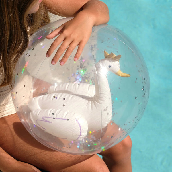 SunnyLife- 3D Inflatable Beach Ball - Princess Swan Multi