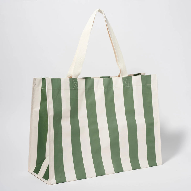 SunnyLife - Carryall Beach Bag - The Vacay Olive Stripe