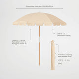 SunnyLife - Beach Umbrella - Mango Bay Golden Mustard Stripe