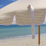 SunnyLife - Beach Umbrella - Mango Bay Golden Mustard Stripe