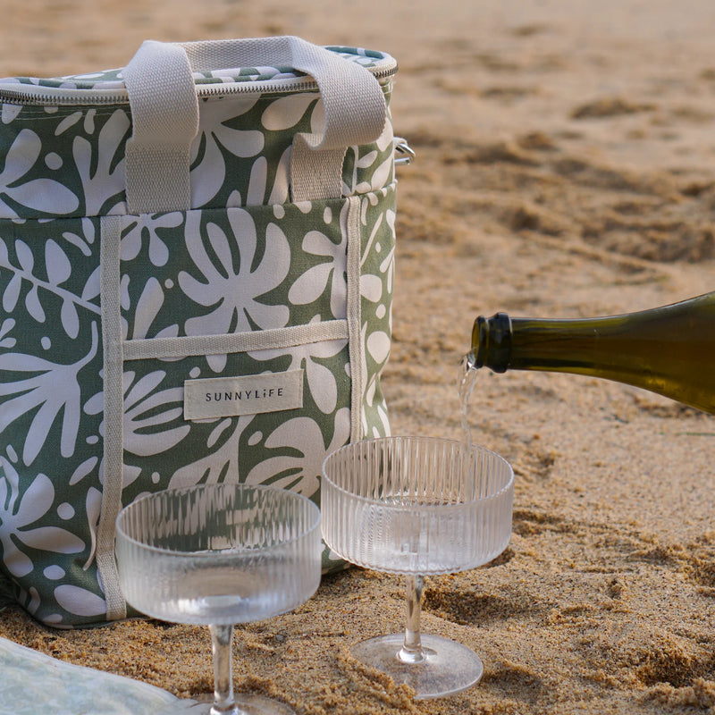 SunnyLife - Canvas Drinks Cooler Bag - The Vacay Olive