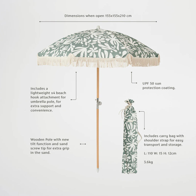 SunnyLife - Luxe Beach Umbrella - The Vacay Olive