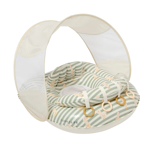 SunnyLife - Interactive Baby Float Duck Sage Stripe