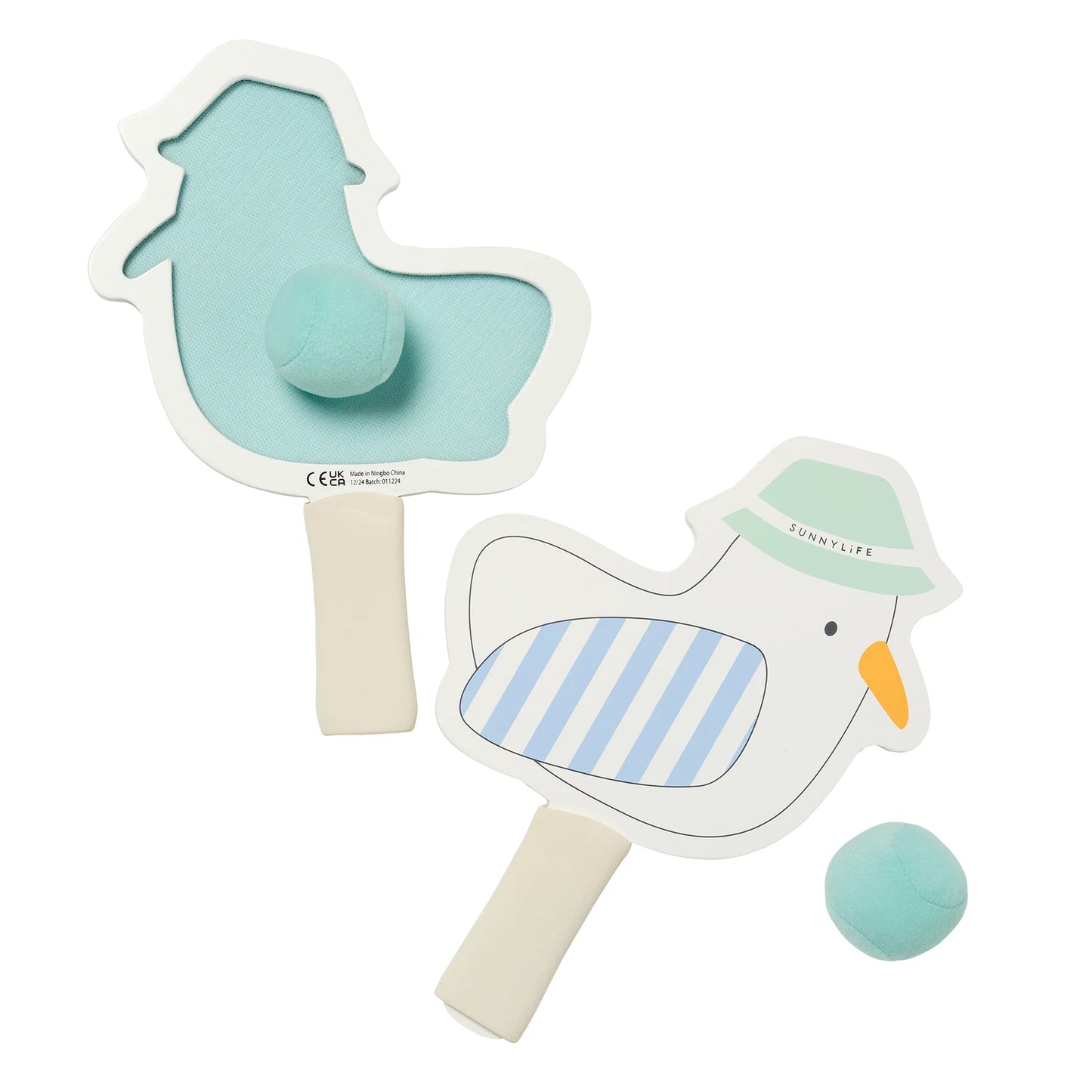 SunnyLife - Kids Velcro Beach Bats Sammy the Seagull Blue Stripe