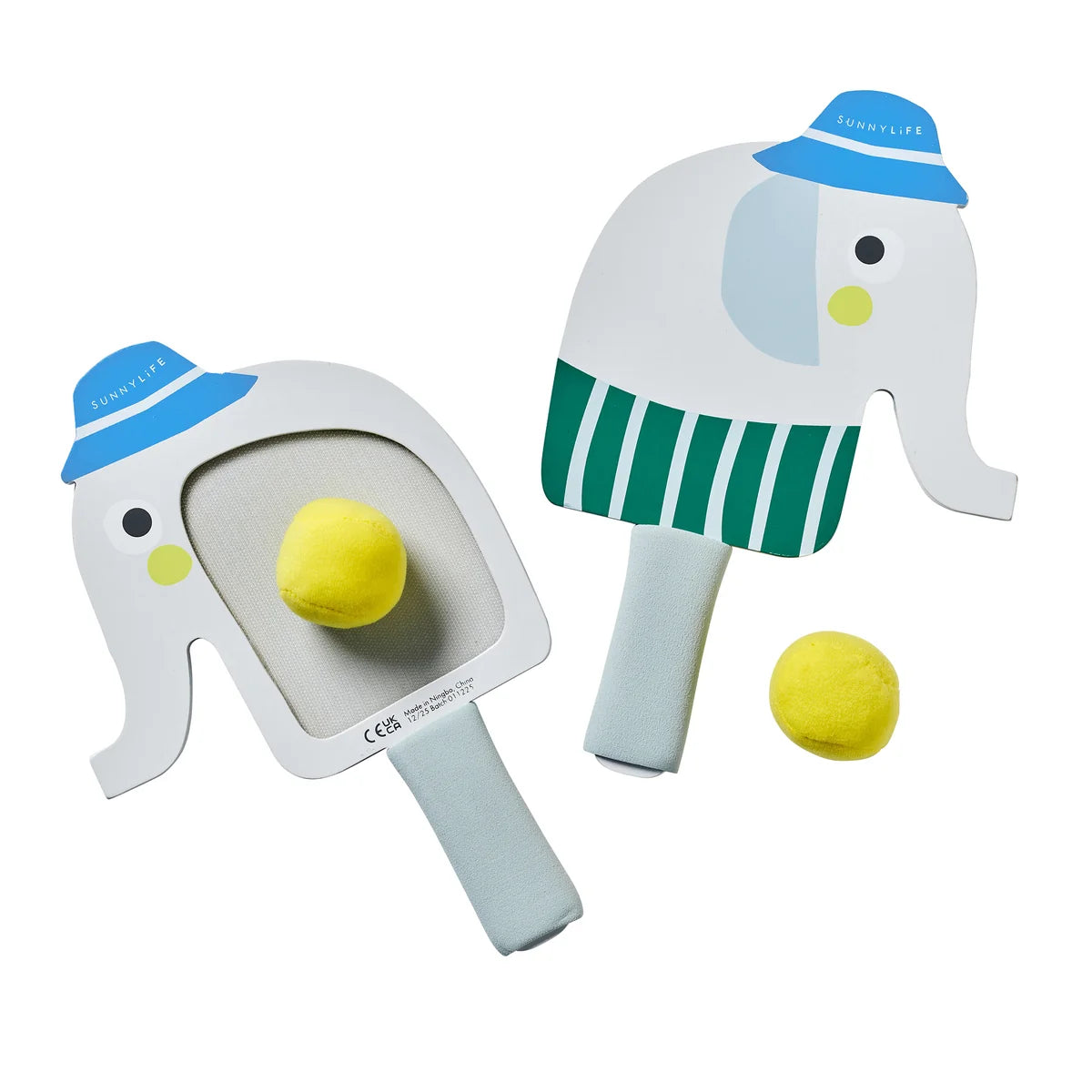 SunnyLife - Kids Velcro Beach Bats - Eli the Elephant Multi