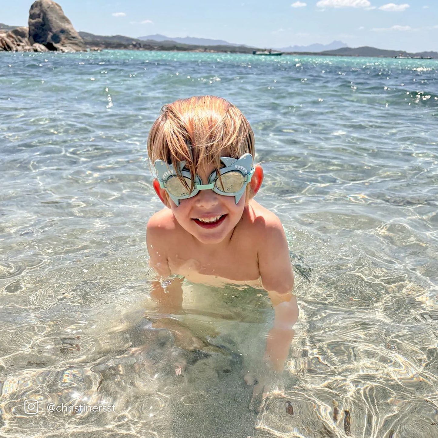 SunnyLife - Salty the Shark Mini Swim Goggles Aqua