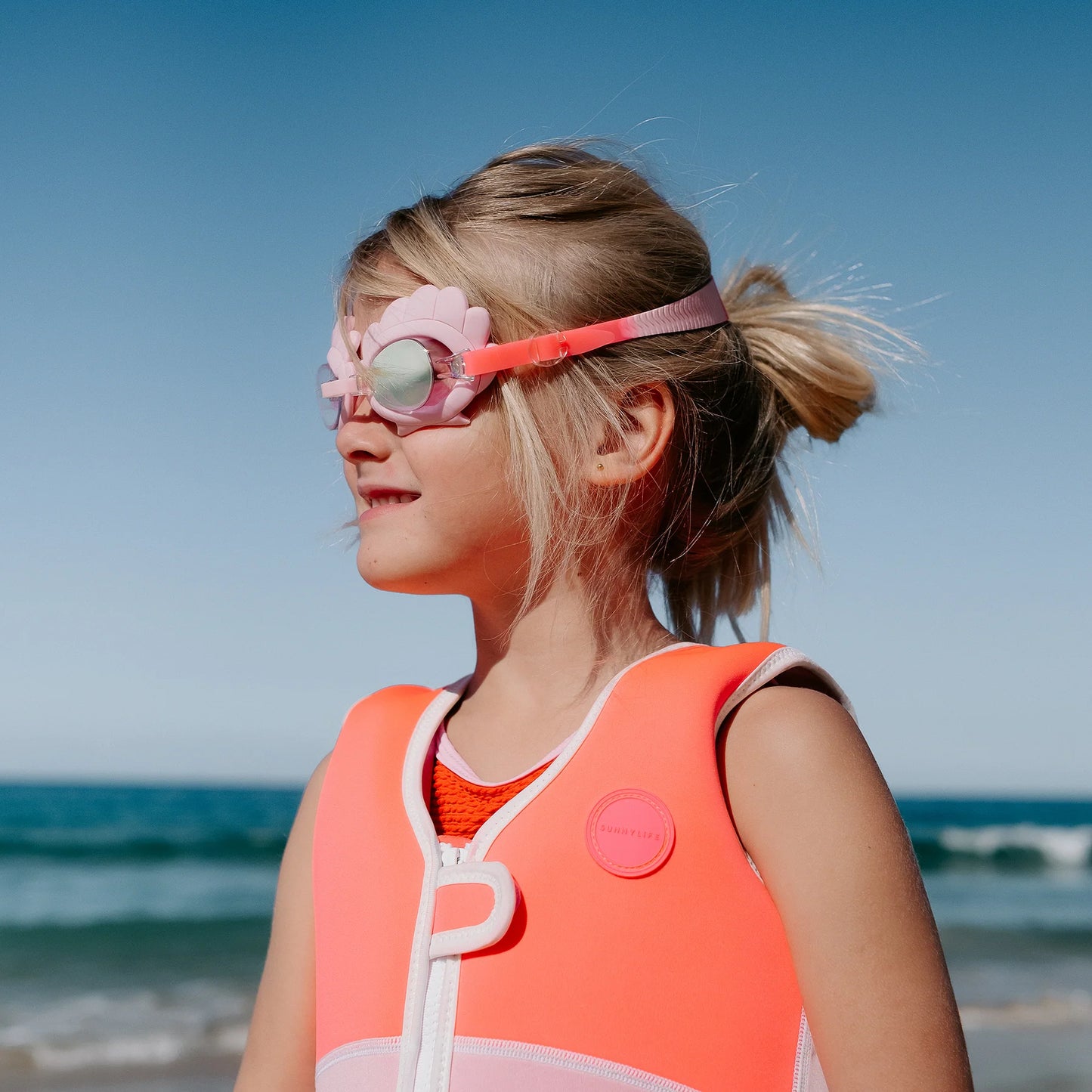 SunnyLife - Melody the Mermaid Mini Swim Goggles Neon Strawberry