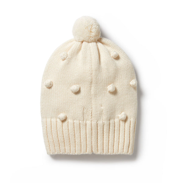 Wilson & Frenchy- Ecru Bauble Knitted Hat