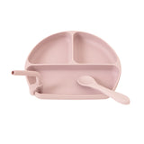 All4Ella-  Silicone Silicone Plate Set- Dusty Pink