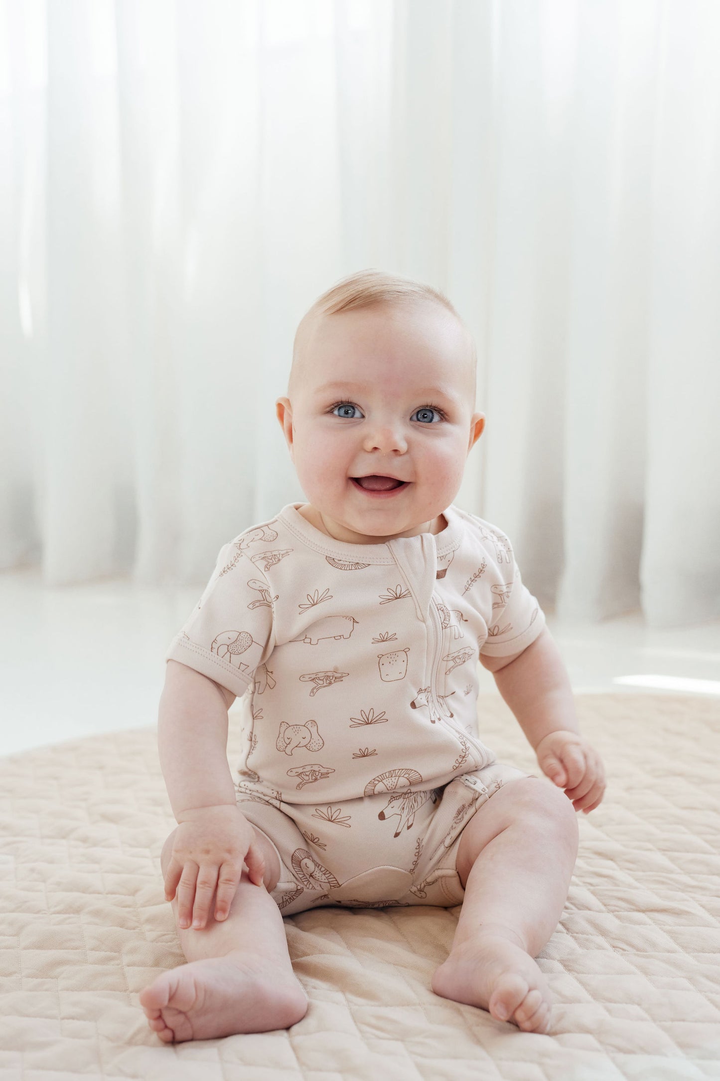 Aster and Oak  - Safari Adventure Zip Romper