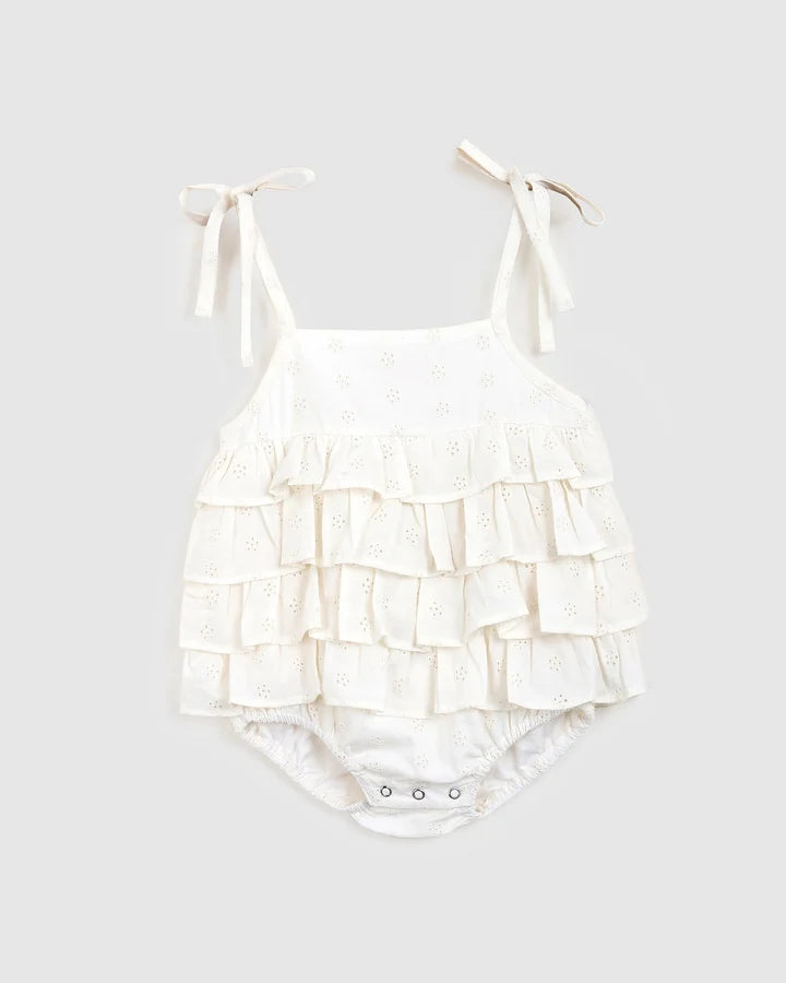 Alex & Ant - Stevie Playsuit - White Anglaise