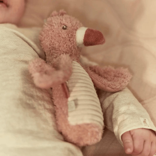 Little Dutch - Safari Friends Squeaker with Rattle Flamingo