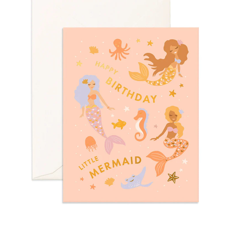 Fox & Fallow- Little Mermaid Birthday Greeting Card