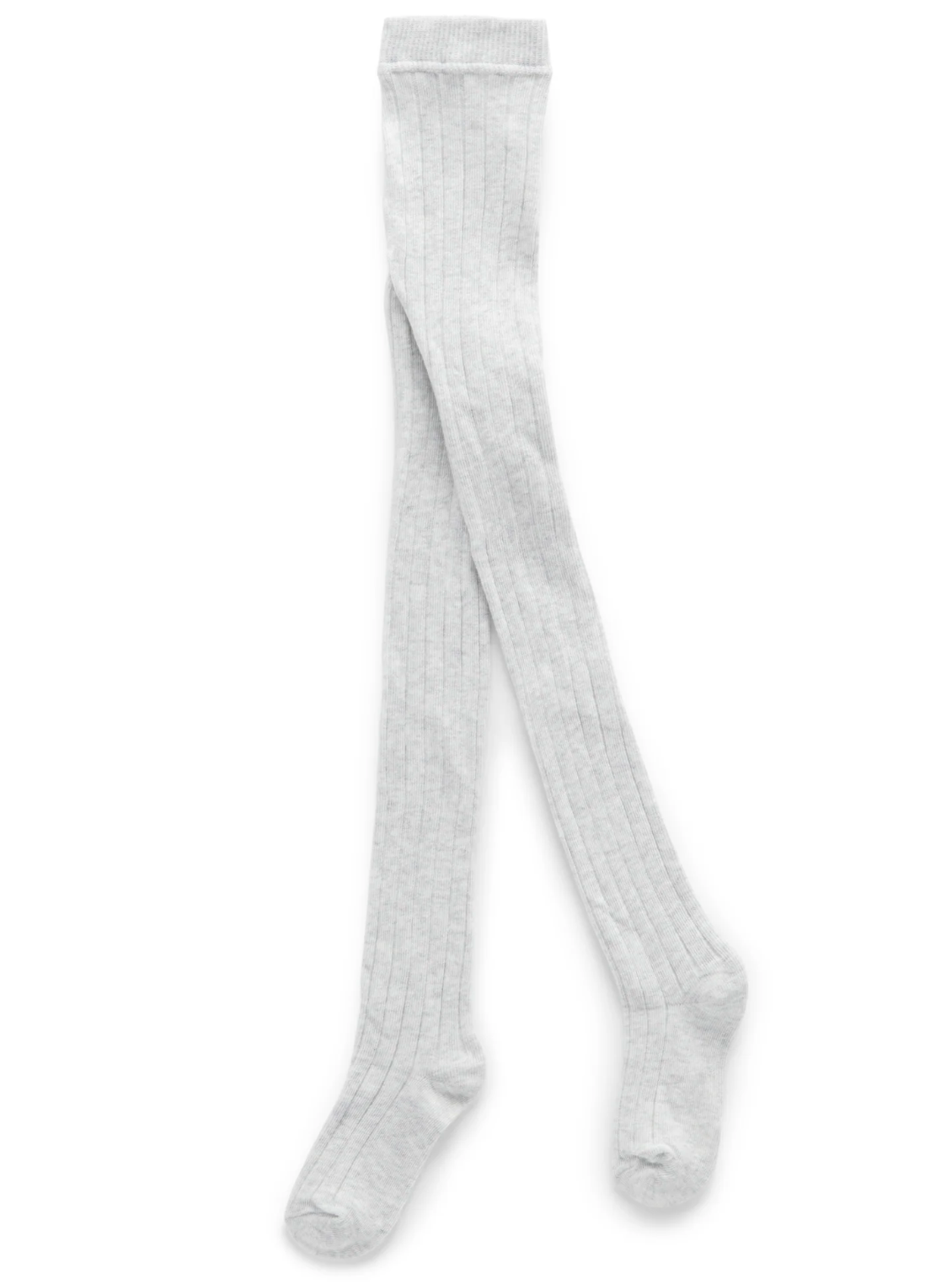 Pure Baby- Rib Tights- Pale Grey Melange