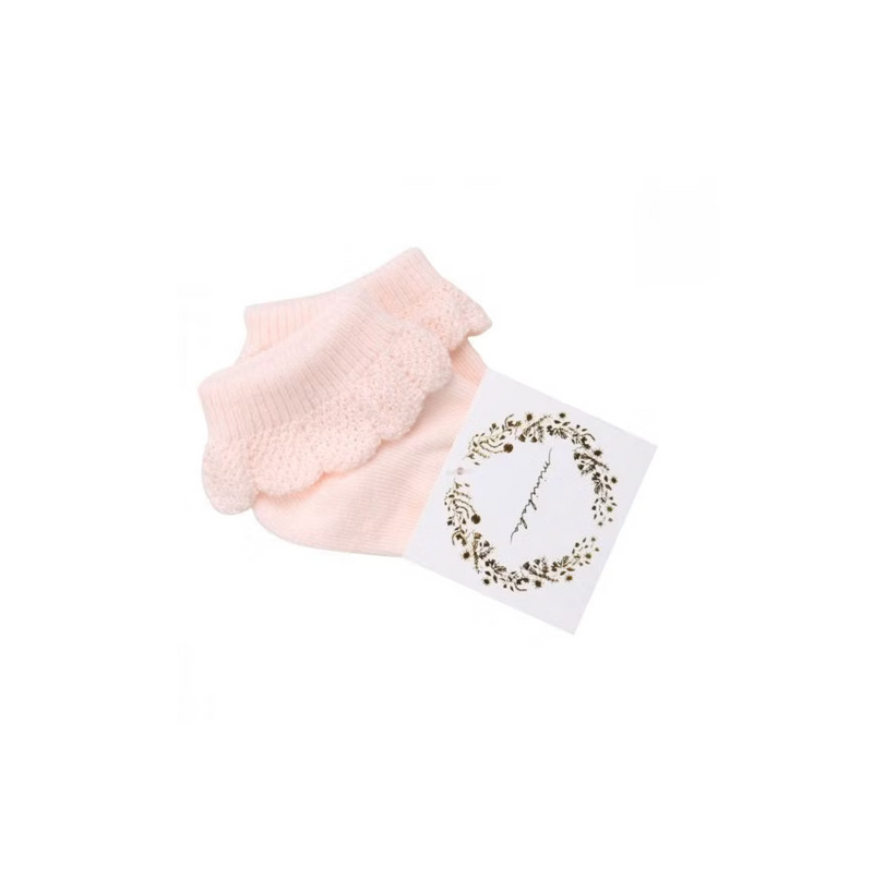 Minihaha- Pale Pink Drop Needle Frill Socks