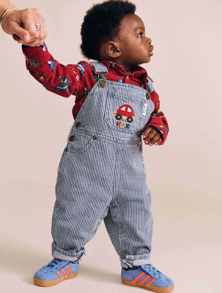 Hux Baby- Denim Stripe Overalls