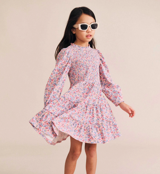 Hux Baby- Vintage Floral Puff Dress