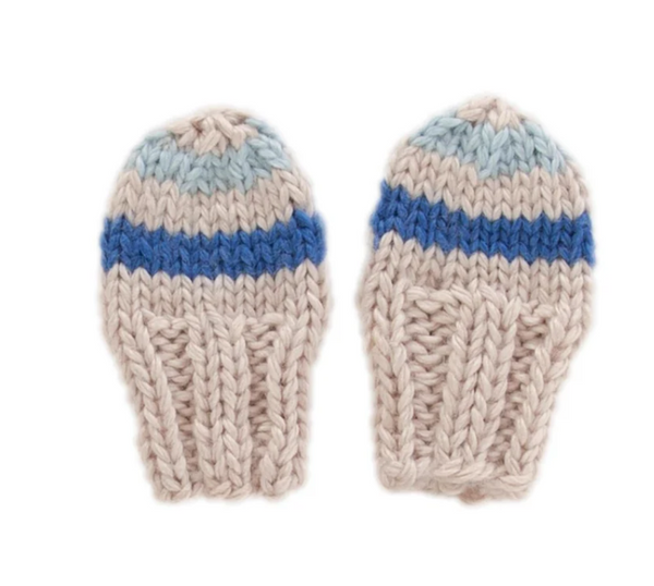 Acorn Kids- Checks Mittens- Blue