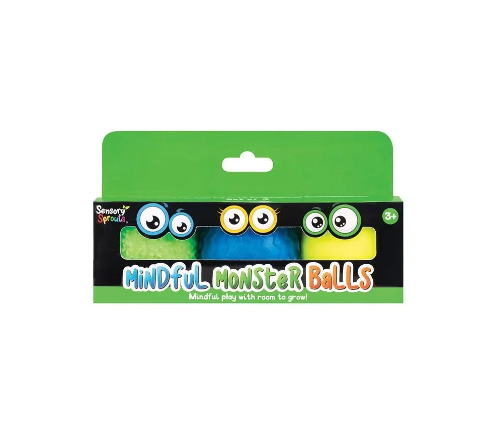 Sensory Sprouts - Mindful Monster Balls - (Green, Blue & Yellow)