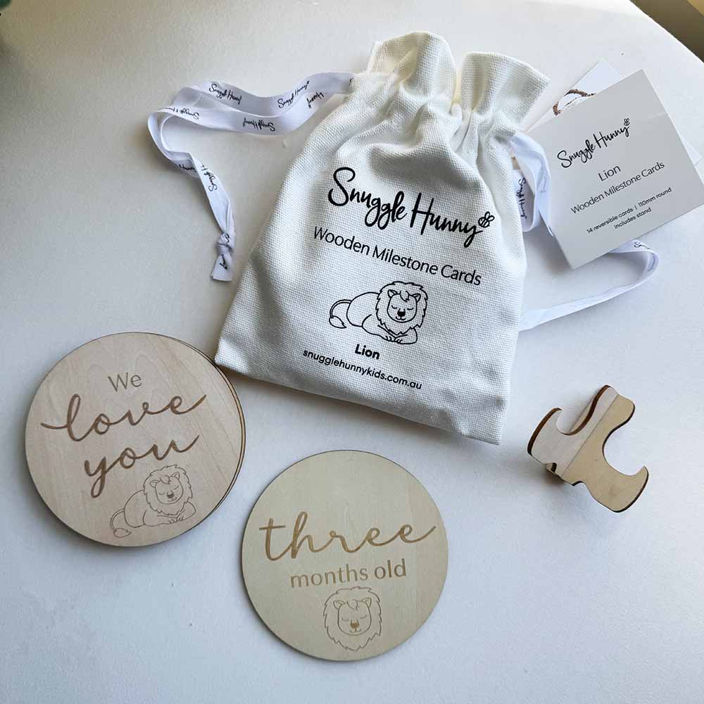 Snuggle Hunny - Lion Wooden Milestone Cards