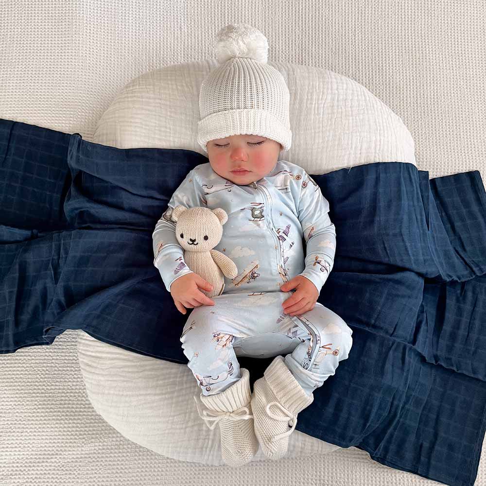 Snuggle Hunny - Taking Flight Organic Snugglesuit Convertible Romper