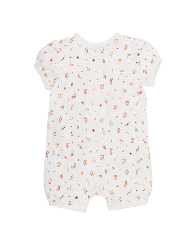 Bebe - Billie Ditsy Floral Organic Short Sleeve Zipsuit