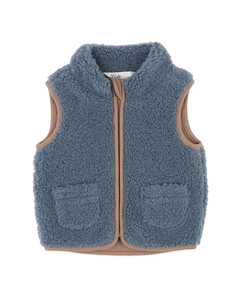 Bebe- Blue Sherpa Vest