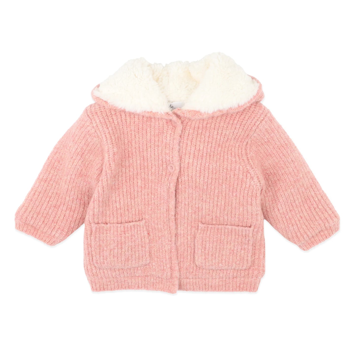 Bebe - Pink Marle Knitted Hooded Jacket