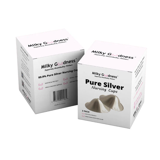 Milky Goodness- 99.9% Pure Silver Nursing Cups