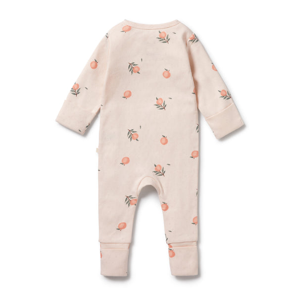 Wilson & Frenchy - Peaches Organic Pointelle Zipsuit with Feet