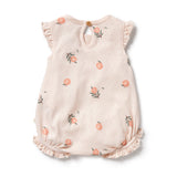 Wilson & Frenchy - Peaches Organic Pointelle Ruffle Growsuit