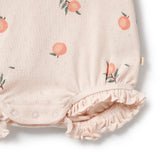 Wilson & Frenchy - Peaches Organic Pointelle Ruffle Growsuit