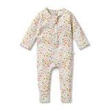 Wilson & Frenchy - Ava Floral Organic Zipsuit with Feet