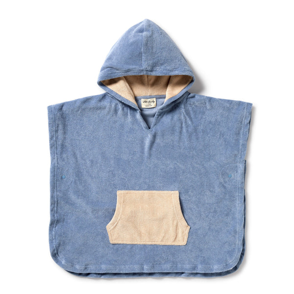 Wilson & Frenchy - Dusty Blue Organic Terry Hooded Poncho