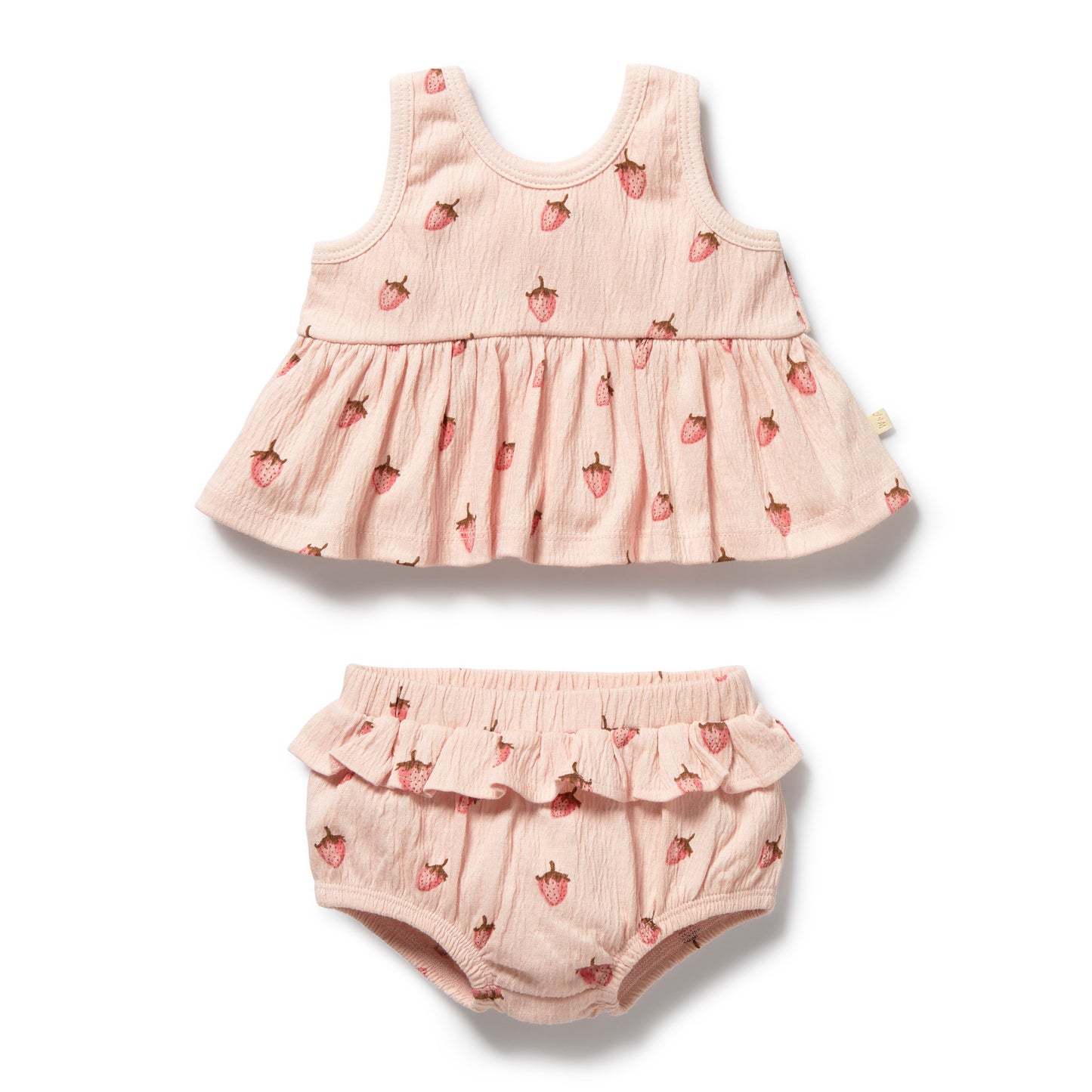 Wilson & Frenchy - Strawberry Kisses Organic Ruffle Set