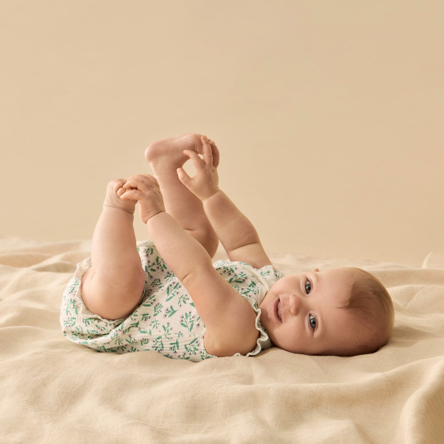 Wilson & Frenchy - Periwinkle Organic Ruffle Zipsuit