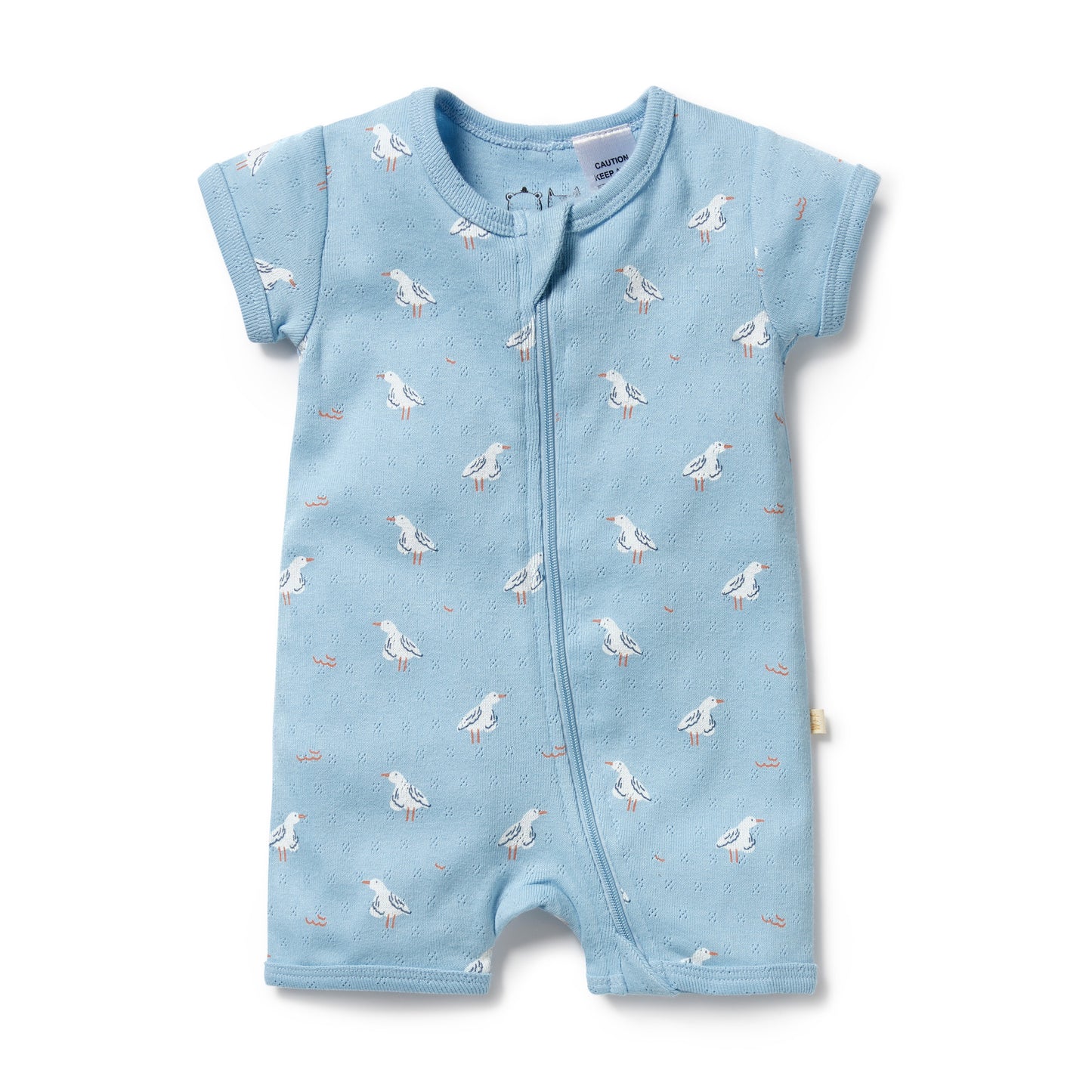 Wilson & Frenchy - Sunny Seagulls Organic Pointelle Boyleg Zipsuit