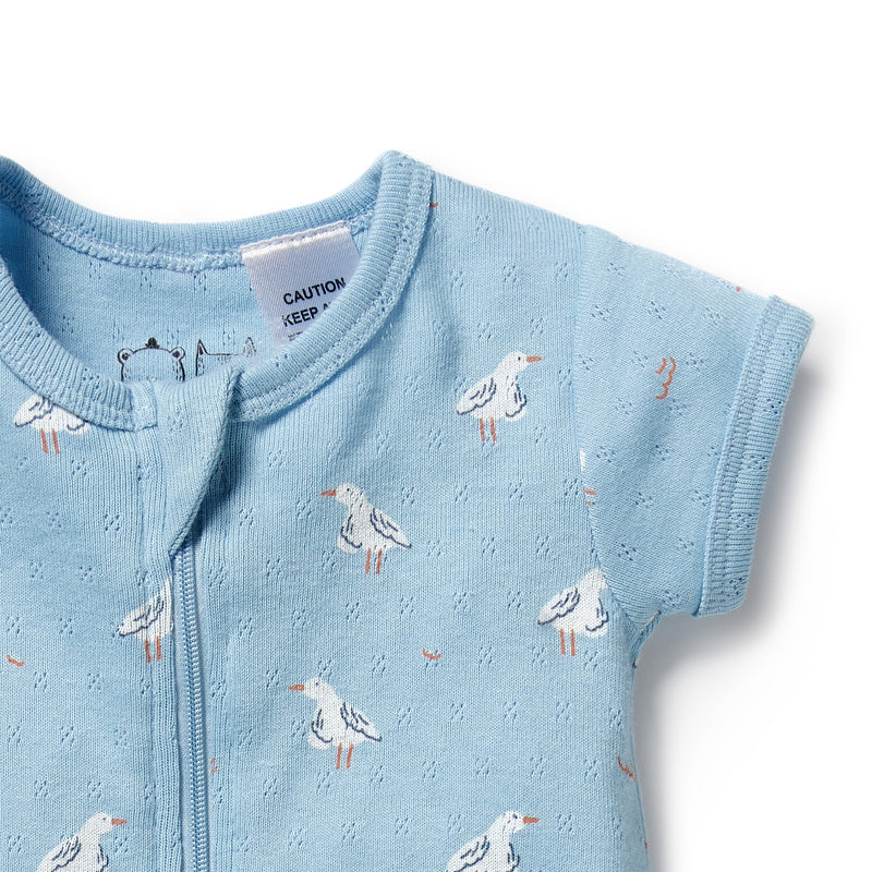 Wilson & Frenchy - Sunny Seagulls Organic Pointelle Boyleg Zipsuit